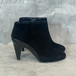 BELLA-VITA Women's Extra Wide Black Croc Embossed Brennan Dress Booties SZ 9WW